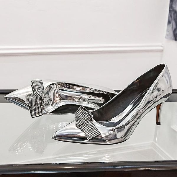 

2020 european rhinestone shoes banquet pointed shoes single diamond pumps1, Black