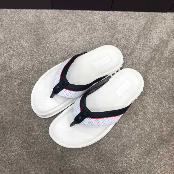 

2022 mens flip-flop slippers fashion designers non-slip soles flat slides flip flops summer genuine leather men's beach scuffs w, Black