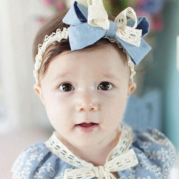 

кружева baby girl оголовье аксессуары hairband детские bowknot кружева головной убор младенец смычка волос головной убор дети аксессуары для, Slivery;white