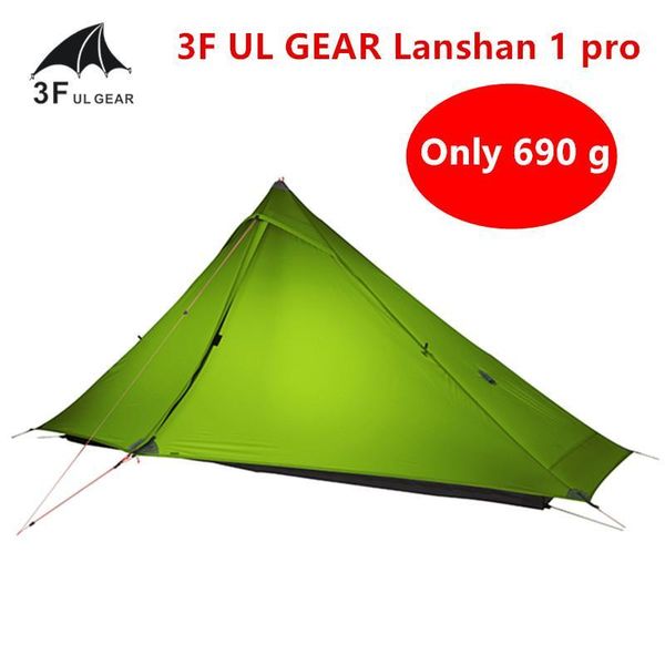 

3f ul gear lanshan 1 pro tent oudoor 1 person ultralight camping tent 3 season professional 20d silnylon rodless1