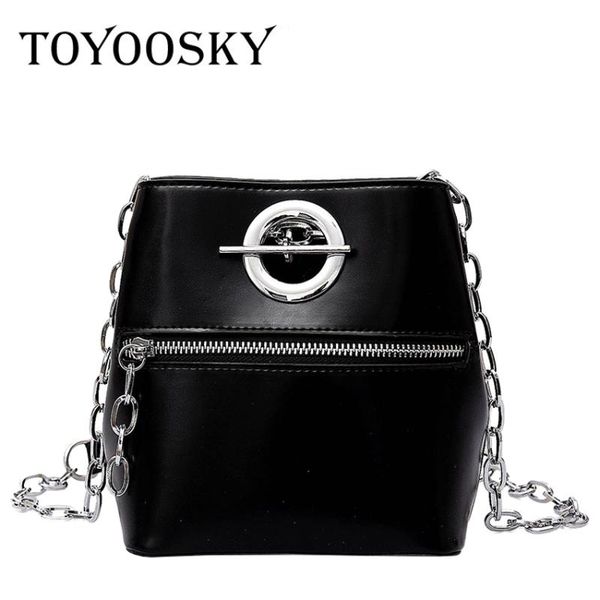 

toyoosky fashion simple design women crossbody bag pu leather zipper messenger bag female retro bucket shoulder