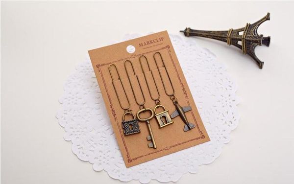 

new 4pcs/set cuteretro style paper clip bookmark / metal bookmark qylohb loveshop01