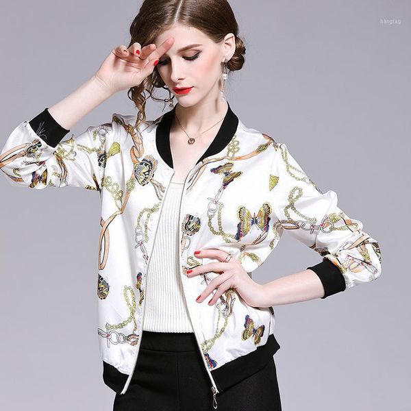 

2020 new women's leisure lazy wind printed thin baseball uniform chiffon shirt sun protection clothing woman coat1, Tan;black