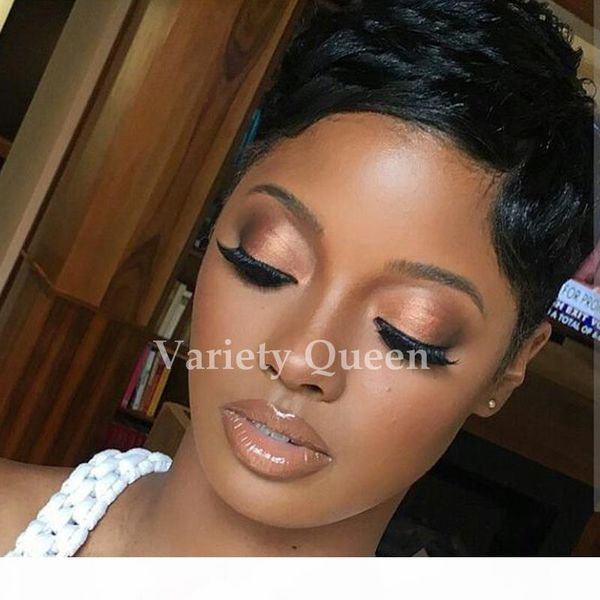 

rihanna short hair brazilian bob none lace wigs short glueless full lace front wigs for black women 2017 sale, Black;brown