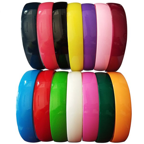 

25mm width women fashion plastic teech headbands girl's kid's bright color hairbands chirldren hair accessories12pcs/lot lj200903, Slivery;white