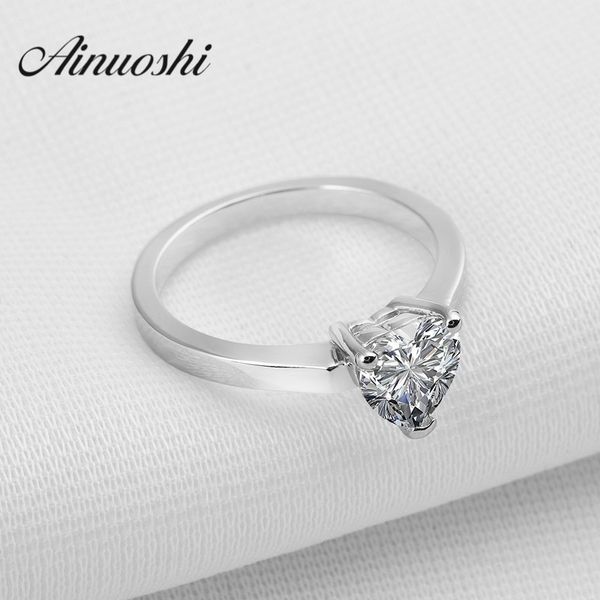 

real 925 sterling silver heart wedding rings 1.5ct heart solitaire rings victoria wieck wedding bands engagement party jewelry y200106, Slivery;golden