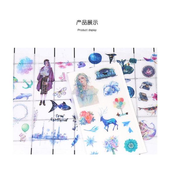 

6pcs creative life star girl handbook and paper sticker diy decorative sticker in books and mugs bbykst lipper