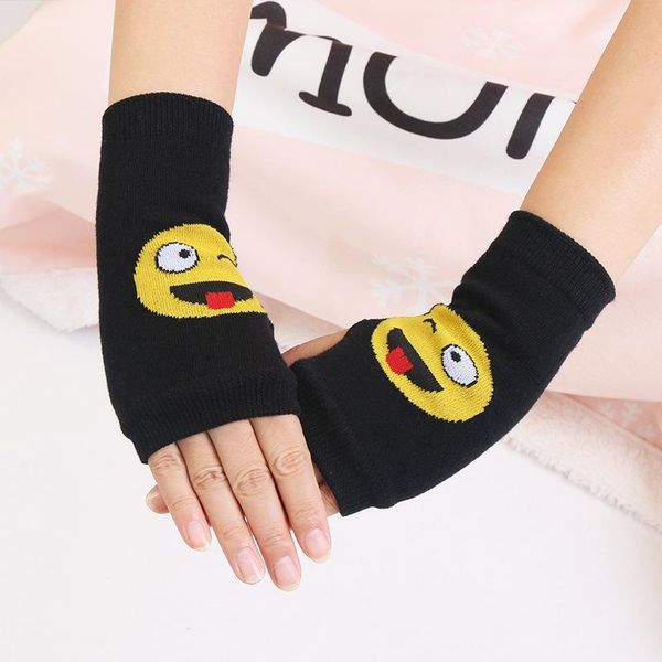 

five fingers gloves winter women fingerless spring autumn solid stretch half finger wrist knitting mittens unisex, Blue;gray