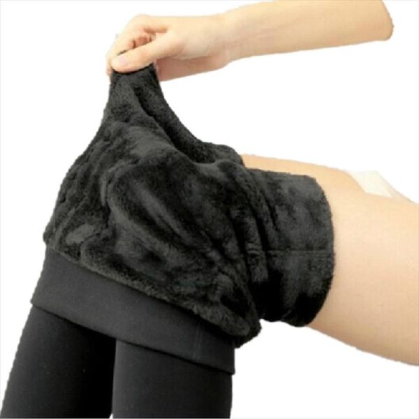 

women leggings thicken fur warm fitness leggins winter warm fleece legging stretch lady pants women trouser female leggins g0642, Black