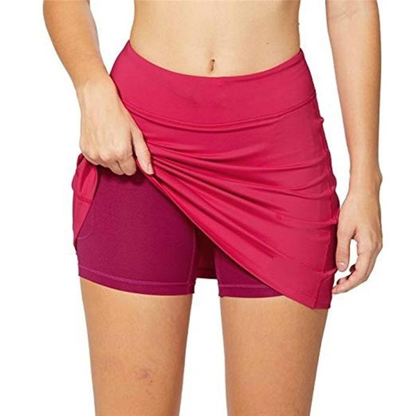 

women high waist sports legging high elastic breathable anti-glare for ladies slim slim a-line sports shorts skirt new, White;black