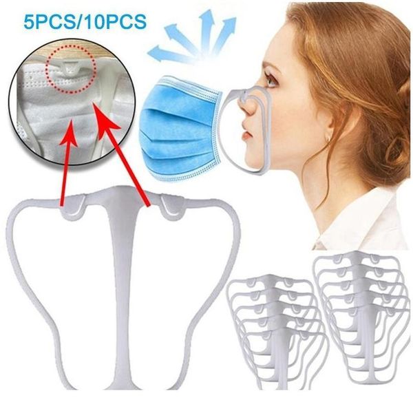 

5/10pcs 3d mask bracket breathable lipstick protection disposable mask holder accessories increase nose protection mask jlldrm