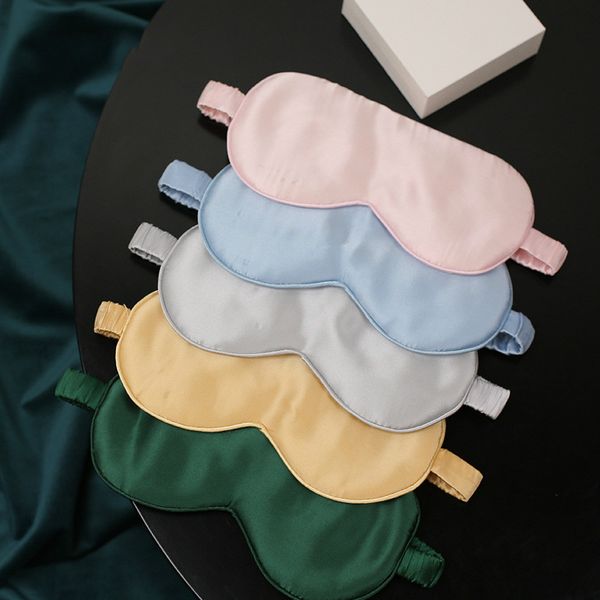 

19 momme mulberry silk sleep eye mask & blindfold with elastic strap soft eye cover eyeshade for night sleeping, travel, nap