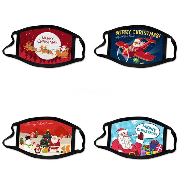 

dustproof mouthsoft washable face masks anti wind warm printing mask foldable portable popular style#661, Black