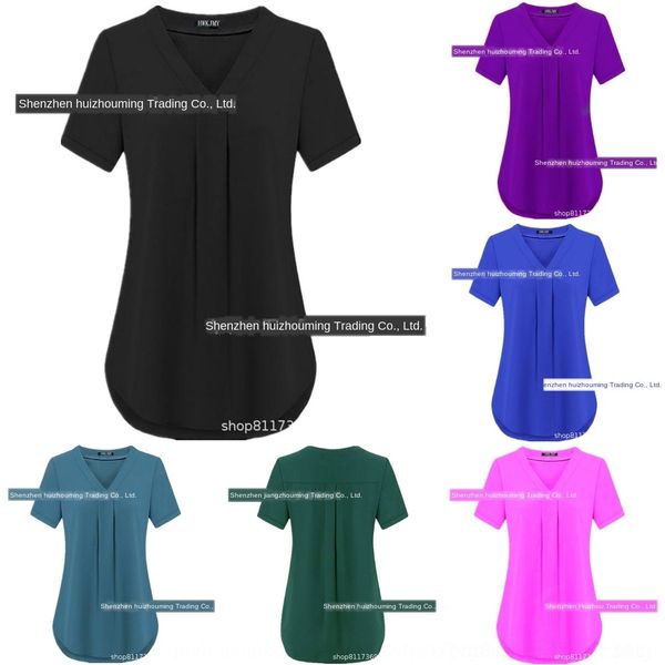 

wc3ze 2019 summer sleeve large size women's short women's v-neck tcasual shirt t-shirt wb1in clothing s-6xl, White