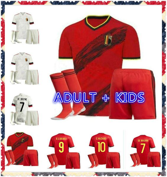 

2020 2021 hazard lukaku mertens belgium soccer jerseys home 20 21 de bruyne tielemans national team belgium away kids football shirt, Black;yellow