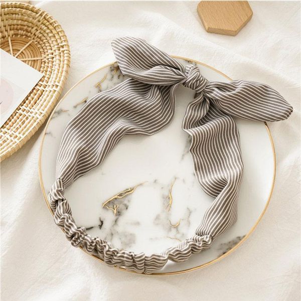 

women elastic hairband bow knotted striped print rabbit ears headband for girls turban cute hair hoop holder hair accessories q bbyccc