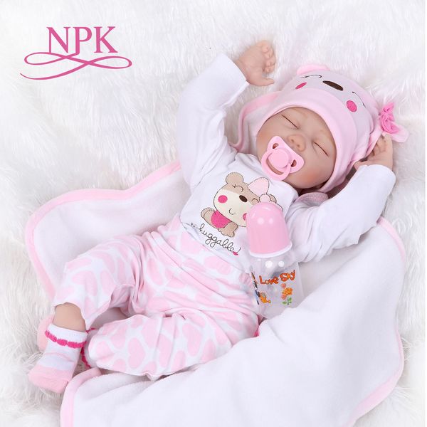 

npk 16'' 40cm silicone vinyl reborn baby doll children playmate doll soft real touch toys for gift on birthday and xmas 1011