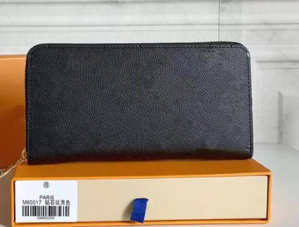 

embossing black empreinte women clutch lady ladies long wallet pu leather single zipper wallets classical corn purse card holder 60017, Red;black