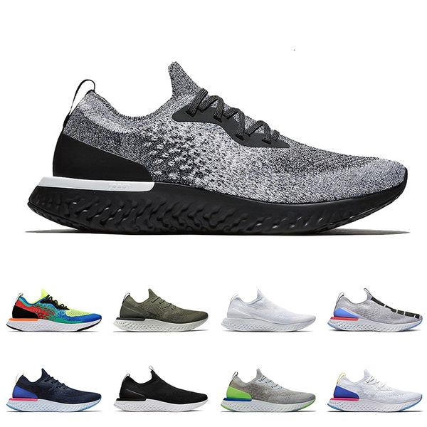 

fashion sneakers epic react fly knit v1 v2 running shoes cookies and cream off mens womens grey volt tennis trainers sneakers 36-45, White;red