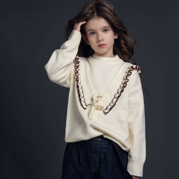 

inside with solid sweater 2020 new baca cashmere children's wear wtern girl's pullover, Blue