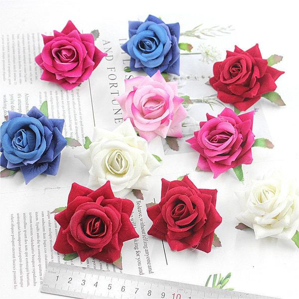 

decorative flowers & wreaths smarihas 5pcs 6cm artificial silk curling rose flower handmade gift box decoration wedding bride christmas scra