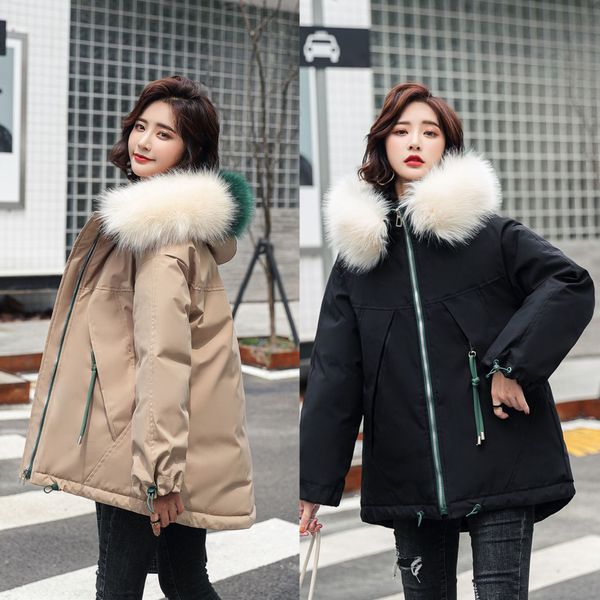 

2020 зима корейской версии новых женщин из тонкой тенденции ватник с капюшоном вниз, Black