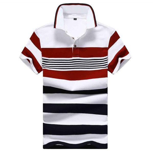 

men shirt brand cotton shirt short sleeve summer stripe polos men streetwear casual fashion, White;black