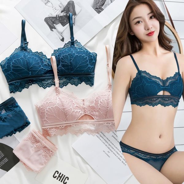 

new thin sleeping underwear comfortable no steel ring female bra suit, Red;black
