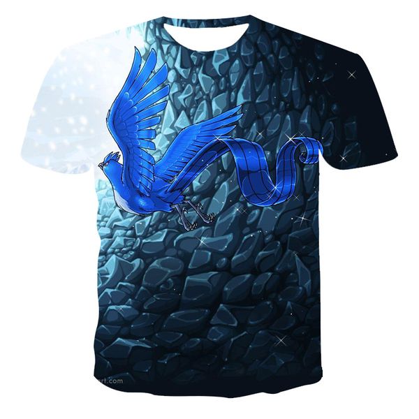 

new three-dimensional vortex summer o-collar daily 3d print shirts graphic horror oversized men clothing