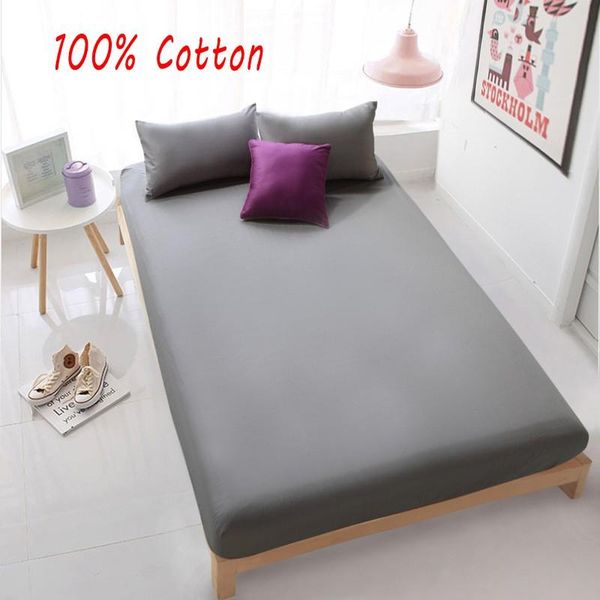 

cotton bed sheet with elastic band grey fitted sheet 30cm deep bedsheet