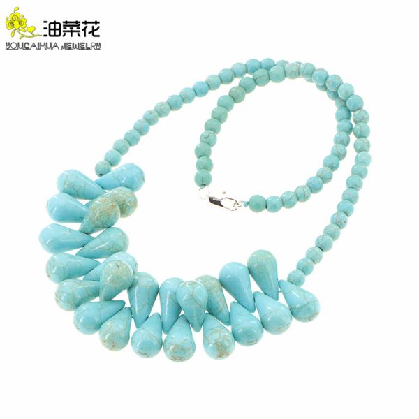 

fashion 20 styles turquoises stone necklace clavicle chain women girls jewelry making design wholesale christmas wedding gifts, Golden;silver