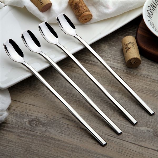 

fancy spoon wholesale silver stainless steel 304 long handled spoons tea coffee beverage drinking