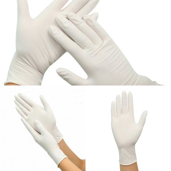 

100pcs disposable white non-slip laboratory rubber latex protective gloves selling household cleaning products in stoutletgxt0