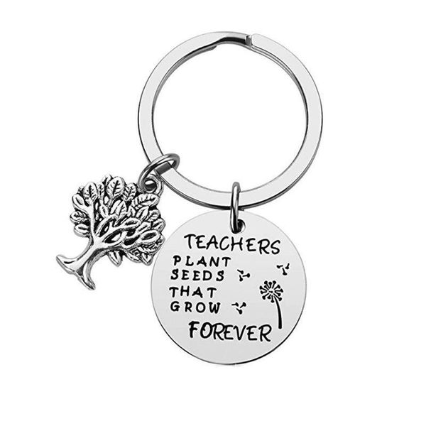 Insegnanti Insegnanti di portachiavi piantano semi che crescono per sempre portano portachiavi di gioielleria porta chiavi Accessori Keyring Keyring