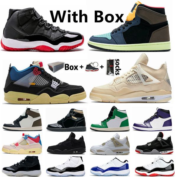 

bio hack 1 1s guava ice union 4 4s bred 11 11s mens jumpman basketball shoes pine green black cat concord sports shoe