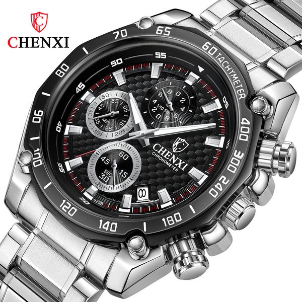 

chenxi 2020 new fashion trendy calendar multifunctional steel belt men's sports watch
