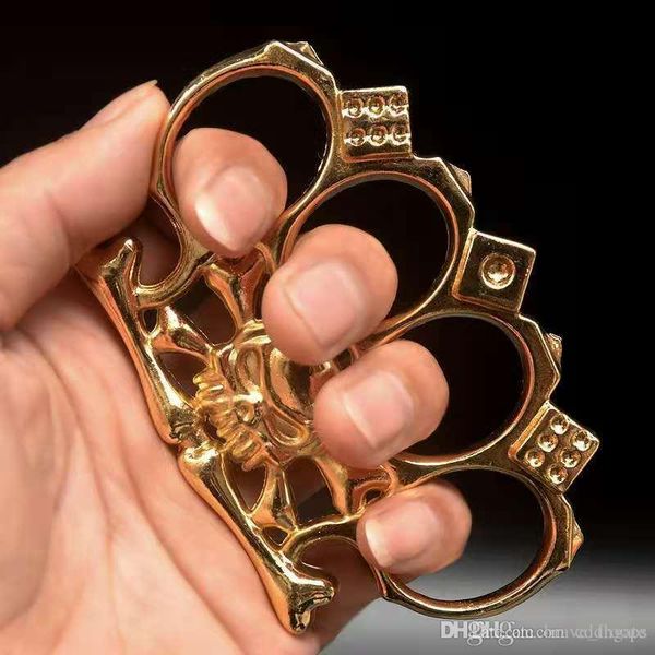 

outdoor women men self-defense survival boxing tool finger protective gear ring tiger brass knuckle duster fitness supplies 001
