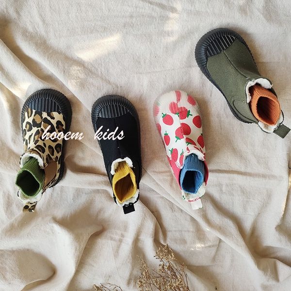 

children's and canvas shoes baby a soft bottom cotton kids girls winter boots for boys, Black;red