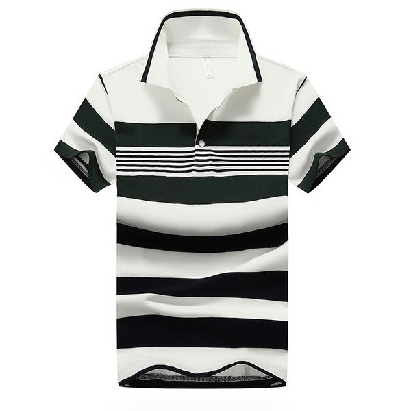 

summer new 2021 european shirt pole striked men tag cloth short cotton style business 605 qdbb, White;black