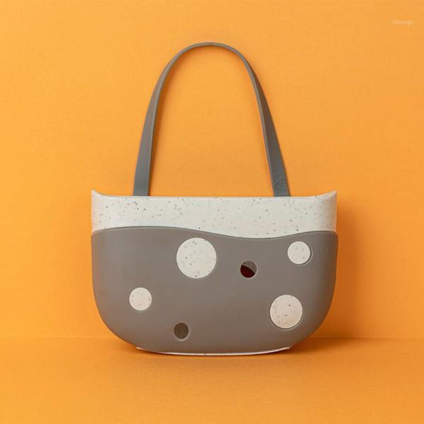 

polka dot wash cloth soap shelf drain rack home kitchen organzier sponge holder space saving bathroom faucet sink storage basket1