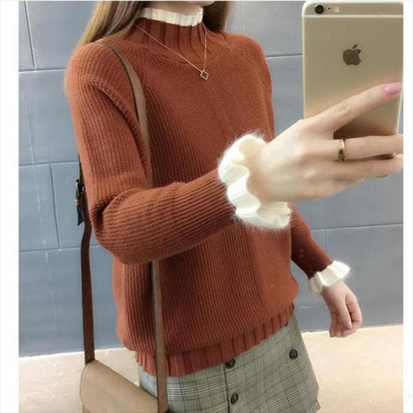 

long sleeve knitted sweater women winter sweater turtle neck pullover 2019 new arrival strech knitwear jumper wholesale pull, White;black