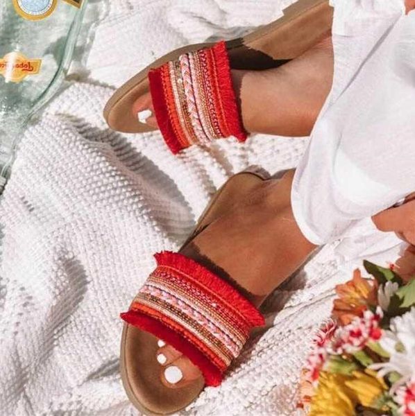 

summer new women's sandals flat slippers ladies open toe casual shoes 2020 fashion flat slippers beach shoes1, Black