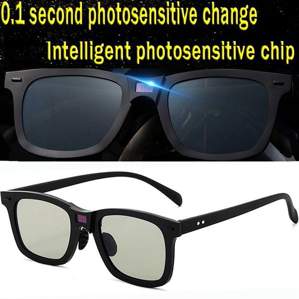

ZSMEYE 2021 AI Smart Polarized Sun Glasses Sports 0.1S Color Change intelligent Photochromic Glasses Fill Prescription Lenses, White;black