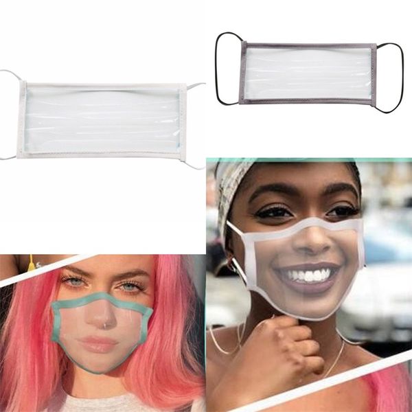 

deaf mute lip language mascherines fashion mouth masks washable hemming full transparency men womenrespirator reusable 5 2ml f2