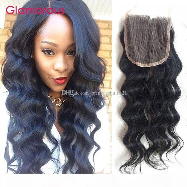 

glamorous brazilian malaysian indian peruvian hair lace closure 8-24inches natural wave human hair closures hand tied 4x4 lace closures, Black;brown