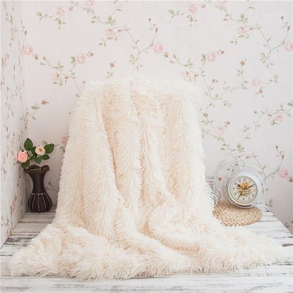 

shaggy throw blanket soft plush bed cover blanket fluffy faux fur blankets for beds couch sofa manta christmas present dropship1