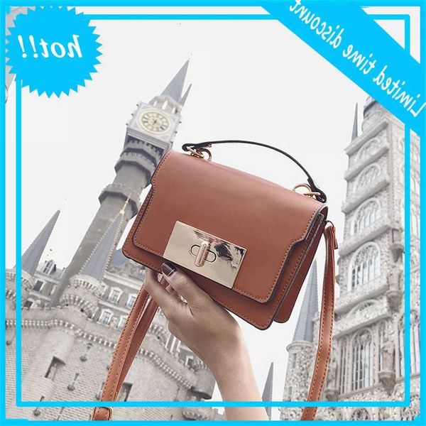 

women's 2020 new oil skin turn lock portable korean fashion versatile straddle single shoulder bag