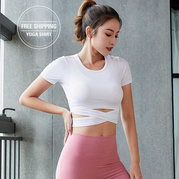 

women seamless long sleeve crop yoga shirts with thumb hole running fitness workout seamless shirts pink white tee t200812