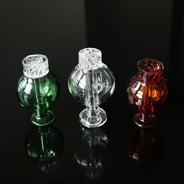 Buntes Raucherzubehör Klares Bernsteingrünes Glas Bubble Ball Shape Style Carb Caps Dome Für Quarz Banger Nails Glaswasserbongs