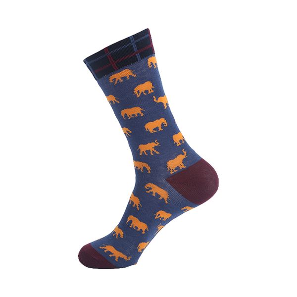 VPM Calzini da uomo di grande dimensione Cotton Funny Animal Dog Elephant Monkey Sloth Bear Penguin Knee High Long Cool Skate Sock For Men E4